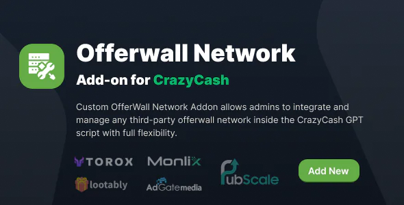 Offerwall network Manager for CrazyCash